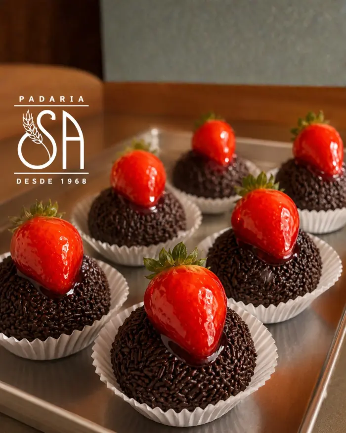 Brigadeirões de morango em forminhas